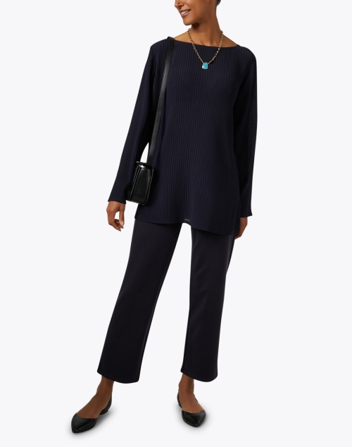 Look image - Eileen Fisher - Navy Straight Ankle Pant