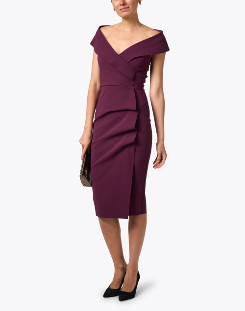 Fiynorc Purple Stretch Jersey Dress