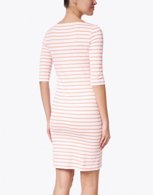 Saint James - Propriano White and Coral Striped Jersey Dress