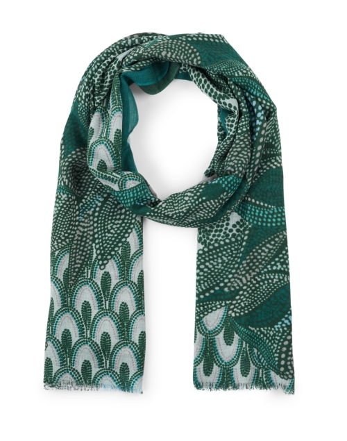 Product image - Kinross - Green Print Silk Cashmere Scarf
