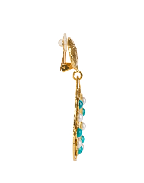 Back image - Sylvia Toledano - Thalita Pearl and Turquoise Drop Earrings