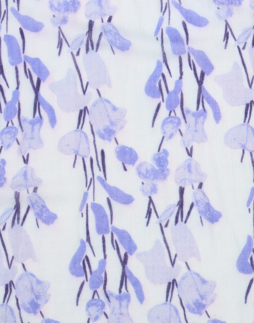 Fabric image - Amato - Blue Floral Print Wool Silk Scarf