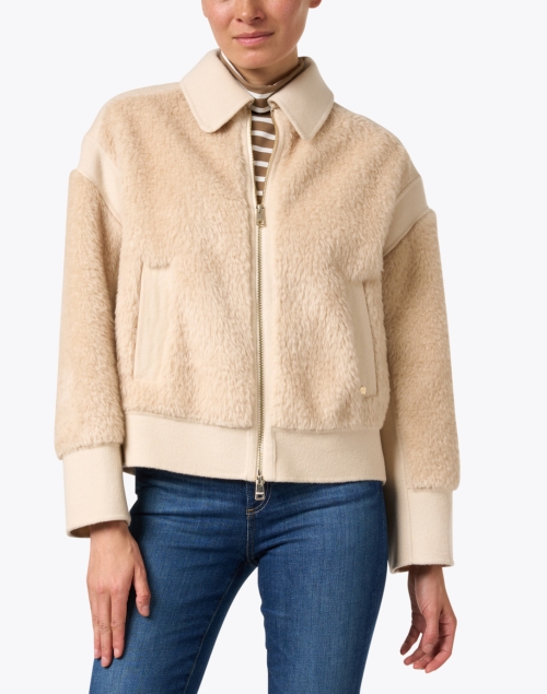 Front image - Marc Cain - Tan Wool Teddy Jacket
