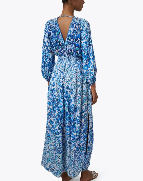 Back image - Poupette St Barth - Anabelle Blue Floral Dress