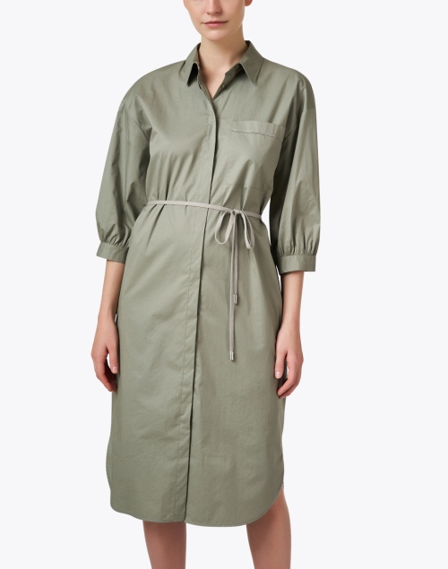 Front image - Peserico - Lagoon Green Cotton Dress
