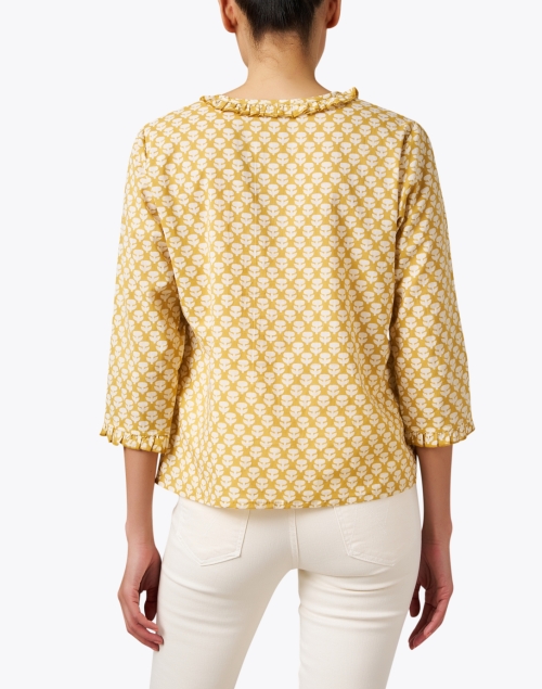 Back image - Pomegranate - Yellow Floral Print Blouse