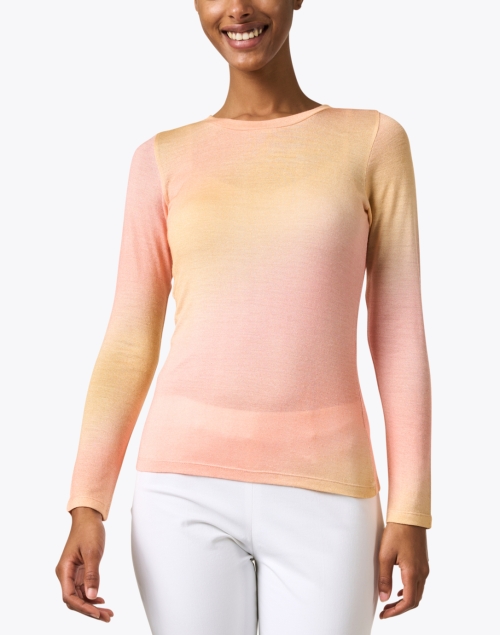 Front image - Pashma - Peach Ombre Print Sweater
