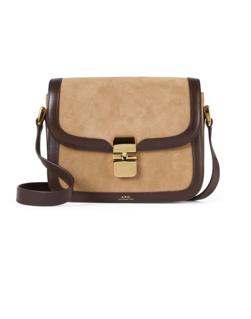 Product image - A.P.C. - Grace Beige and Brown Leather Crossbody Bag 