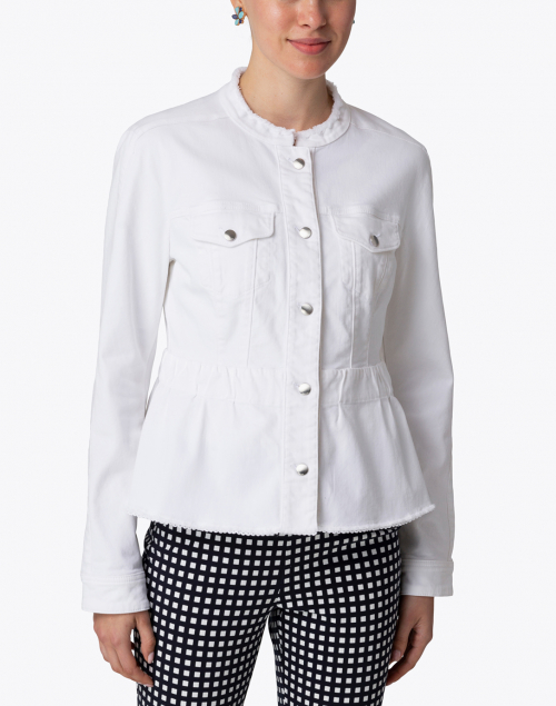 Extra_1 image - Marc Cain - White Denim Peplum Jacket