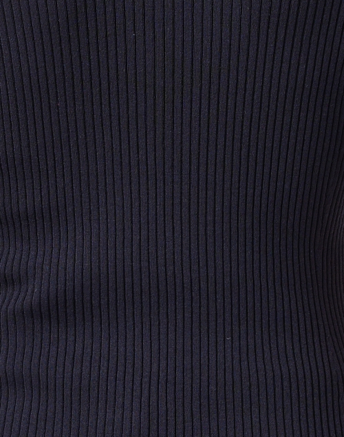 Fabric image - Lafayette 148 New York - Navy Rib Knit Polo Top