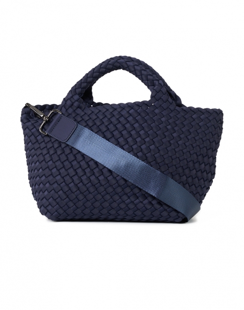 Back image - Naghedi - St. Barths Mini Solid Navy Woven Handbag