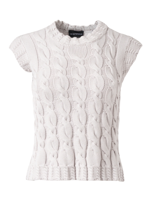 Product image - Emporio Armani - Grey Cable Knit Sleeveless Top
