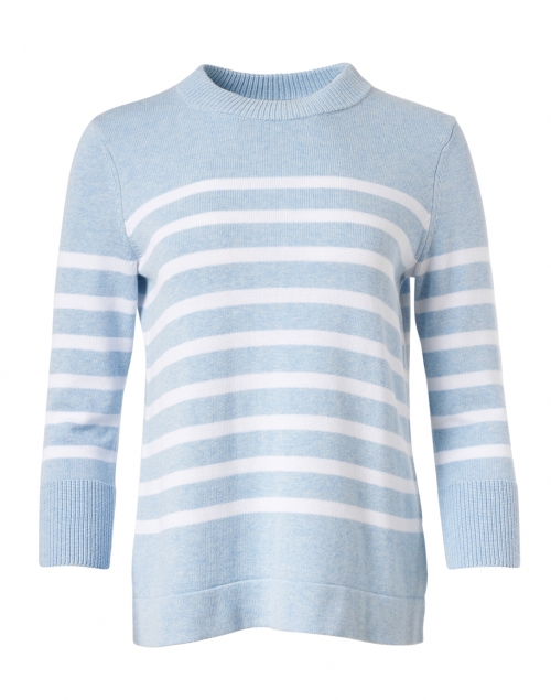 Kinross - Blue and White Stripped Cotton Sweater