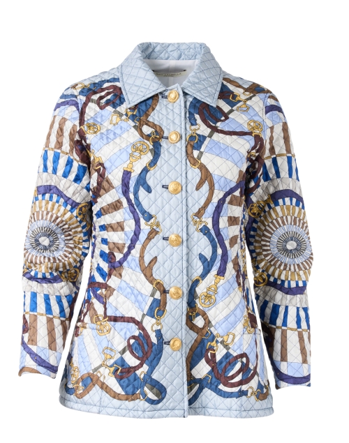 Product image - Rani Arabella - Firenze Blue Printed Silk Quilted Jacket
