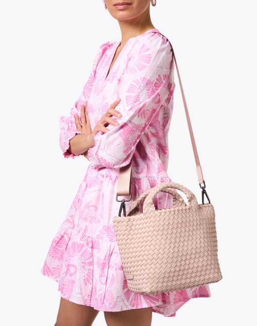 St. Barths Small Pink Woven Handbag