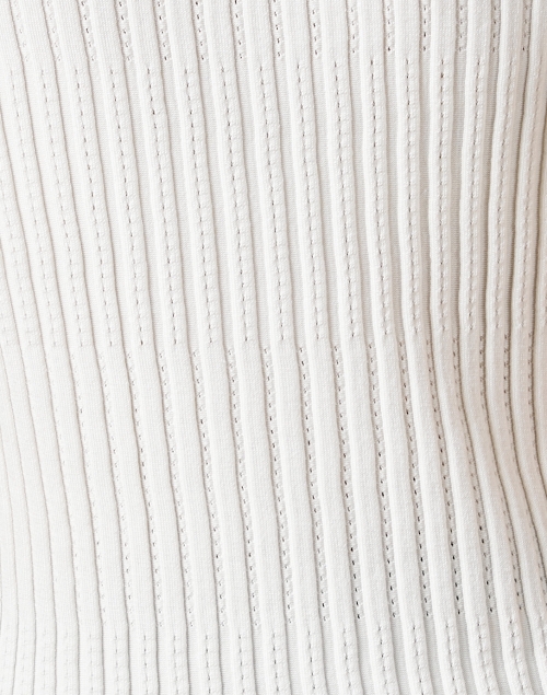 Fabric image - Ecru - White Ribbed Pointelle Tank