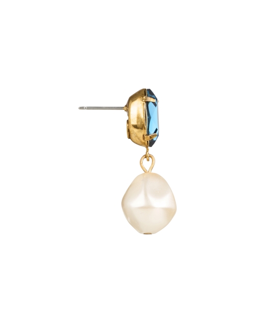 Back image - Jennifer Behr - Tunis Sapphire Crystal and Pearl Drop Earrings