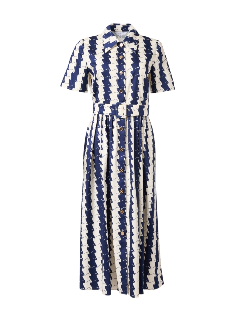 Product image - L.K. Bennett - Calder Navy and White Striped Shirt Dress