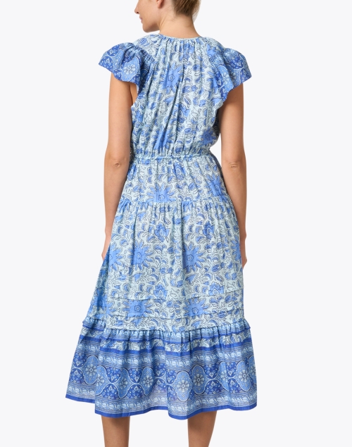 Back image - Bella Tu - Drew Blue Print Cotton Dress