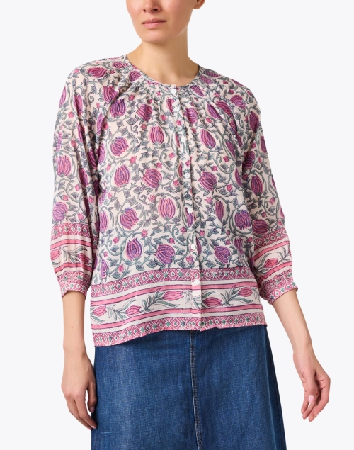 Front image - Bell - Courtney Tulip Print Blouse
