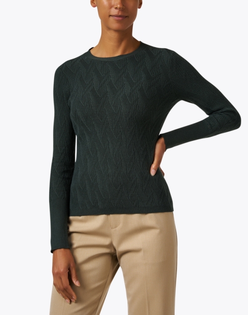 Front image - Ecru - Forest Green Sweater