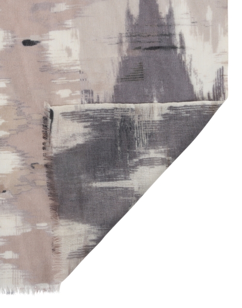 Front image - Kinross - Neutral Multi Print Silk Cashmere Scarf