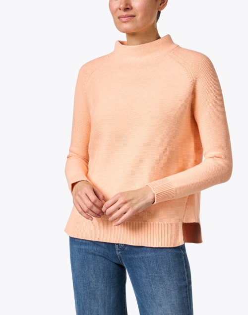 Front image - Kinross - Orange Garter Stitch Cotton Sweater