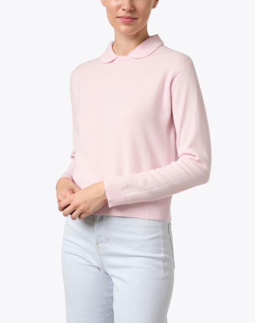 Front image - Allude - Light Pink Wool Cashmere Sweater