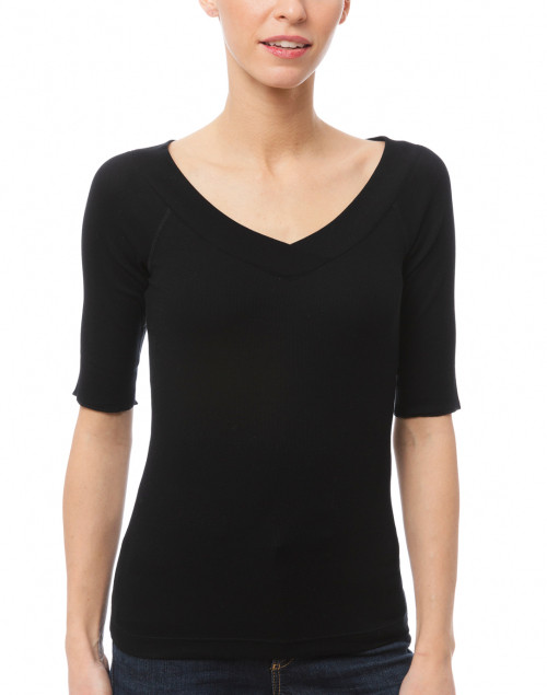 Front image - Marc Cain - Black Crossover Top