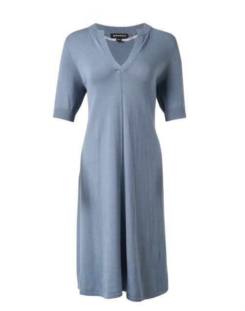 Product image - Repeat Cashmere - Steel Blue Cotton Blend Knit Dress