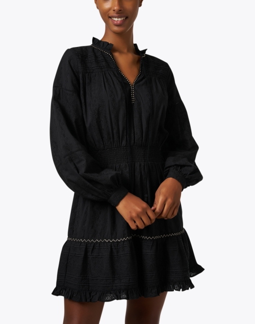 Front image - Figue - Rayne Black Embroidered Cotton Dress