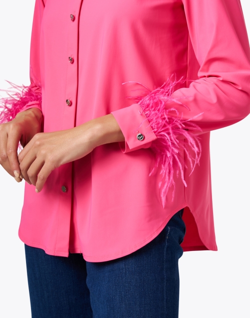 Extra_1 image - Jude Connally - Randi Pink Feather Trim Blouse