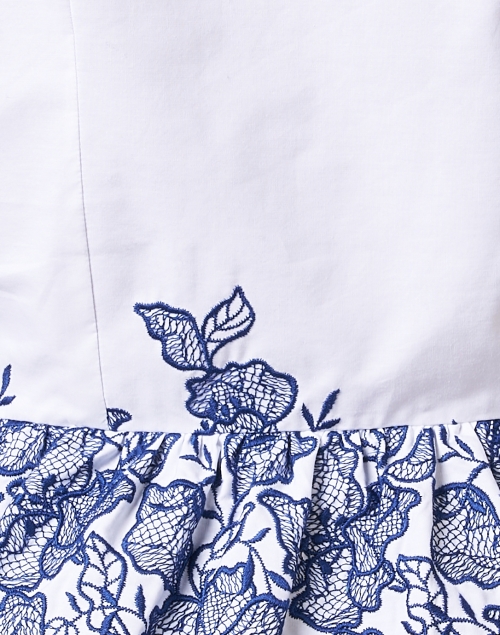Fabric image - Loretta Caponi - Ileana White Embroidered Cotton Blouse