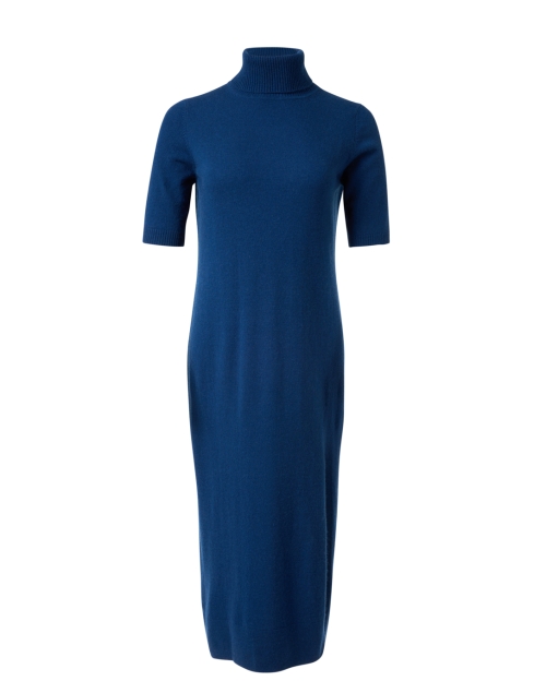 Product image - Allude - Blue Wool Cashmere Turtleneck Dress