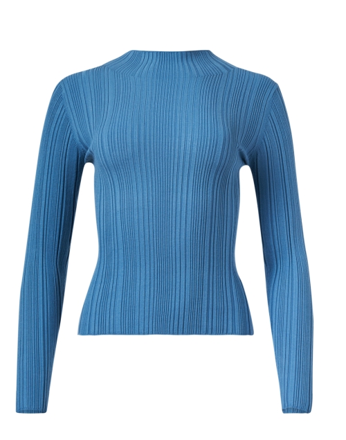 Product image - Veronica Beard - Vinny Blue Rib Knit Top
