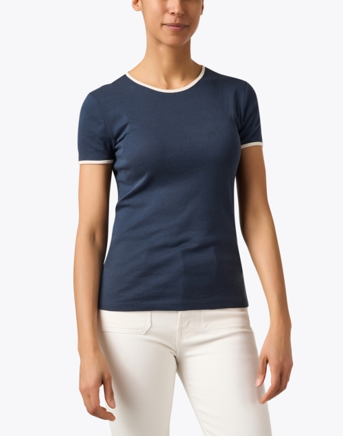 Front image - Vince - Navy Cotton Top