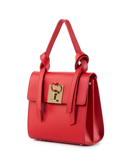 Front image - Ines de la Fressange - Beatrice Red Leather Buckle Handbag