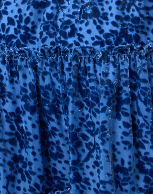 Fabric image - Shoshanna - Sasha Blue Floral Velvet Dress