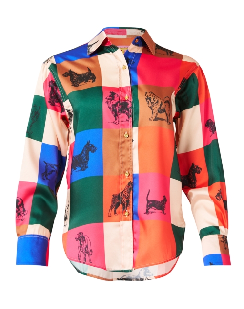 Product image - Vilagallo - Multi Dog Print Twill Blouse