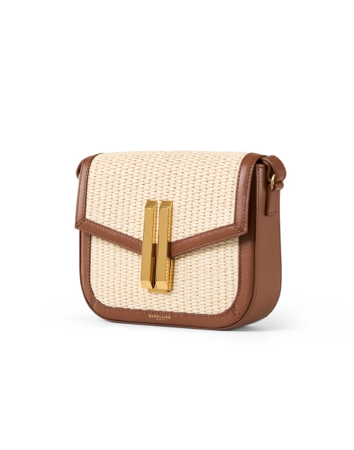 Front image - DeMellier - Vancouver Raffia and Leather Crossbody Bag