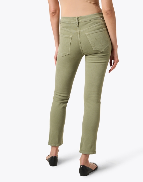 Back image - Mother - The Dazzler Green Straight Leg Ankle Jean