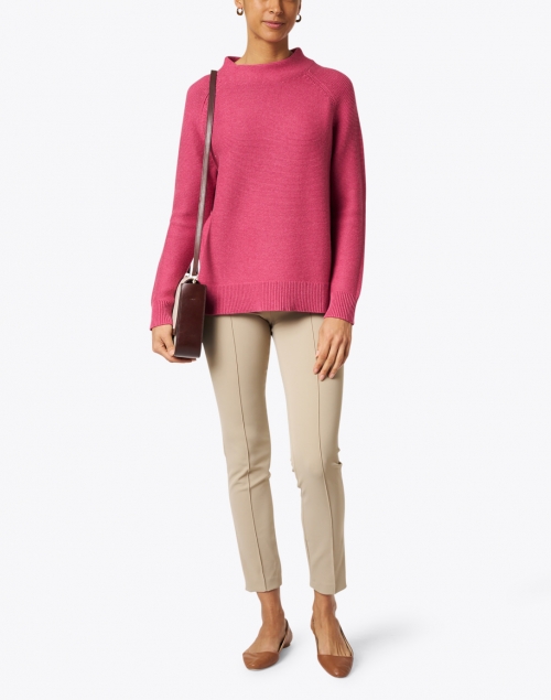 Berry Pink Cotton Garter Stitch Sweater