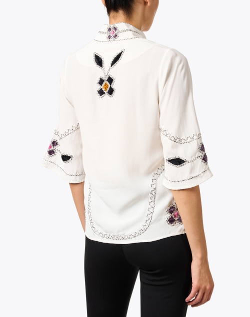 Back image - Figue - Lina White Embroidered Top