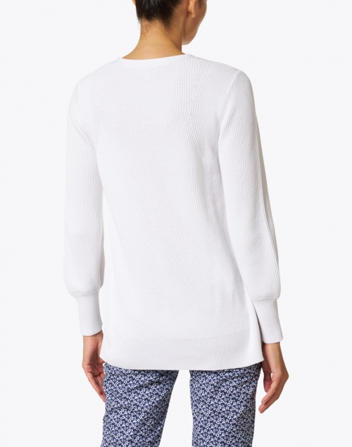 Back image - Kinross - White Ribbed Cotton Sweater