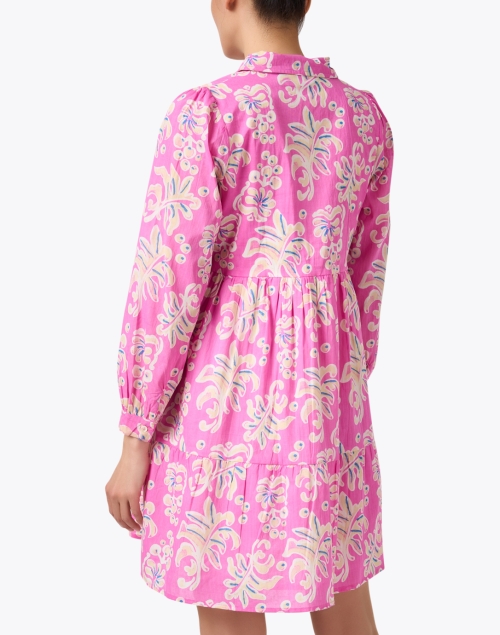 Back image - Ro's Garden - Romy Pink Print Shirt Dress