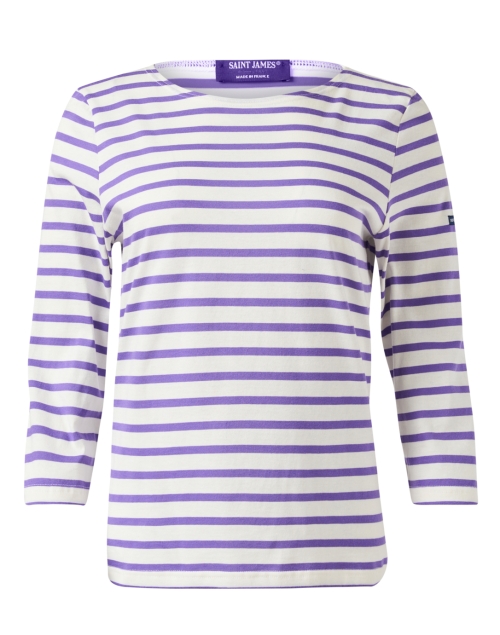 Product image - Saint James - Galathee White and Lavender Striped Shirt