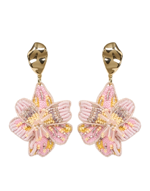Mignonne Gavigan Margarite Pink and Gold Floral Drop Earrings