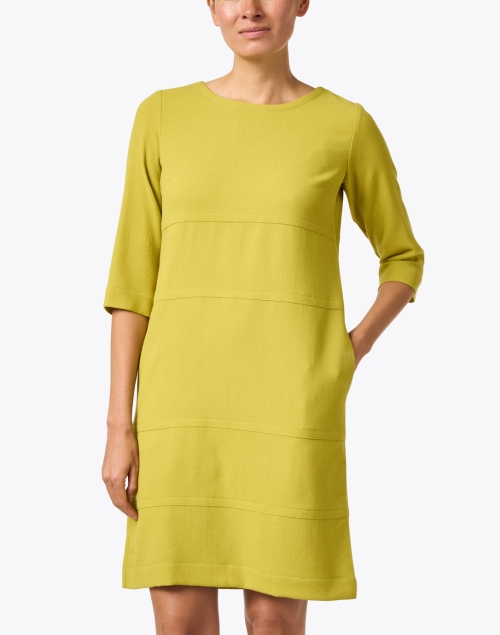 Front image - Rosso35 - Yellow Wool Crepe Dress
