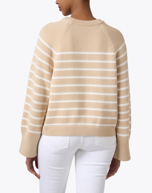 Back image - White + Warren - Beige Striped Cotton Sweater