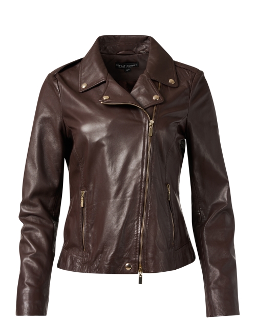 Product image - Repeat Cashmere - Brown Leather Moto Jacket